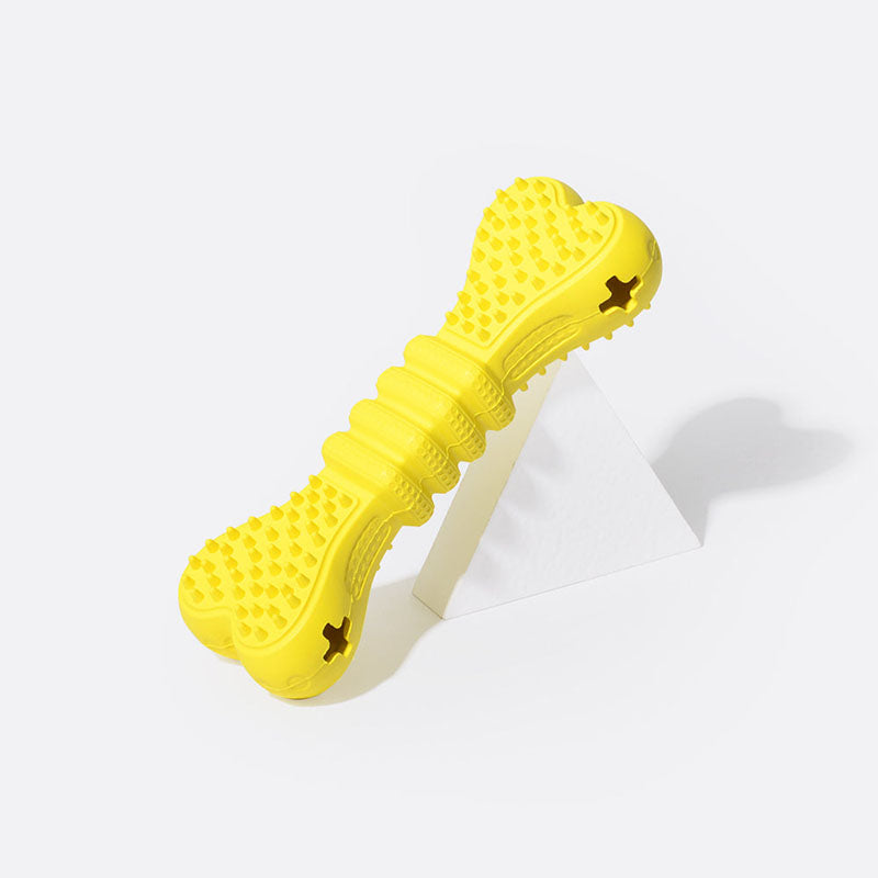 Treat Dispensing Dog Toy - Yellow Bone