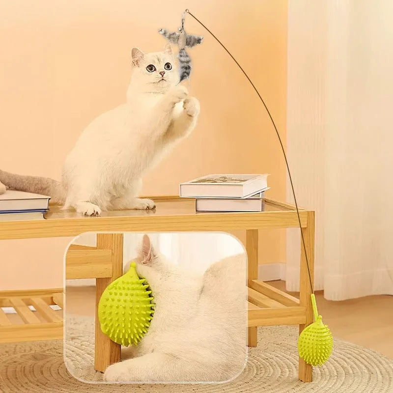 Interactive Bird Simulation Cat Toy With Corner Groomer