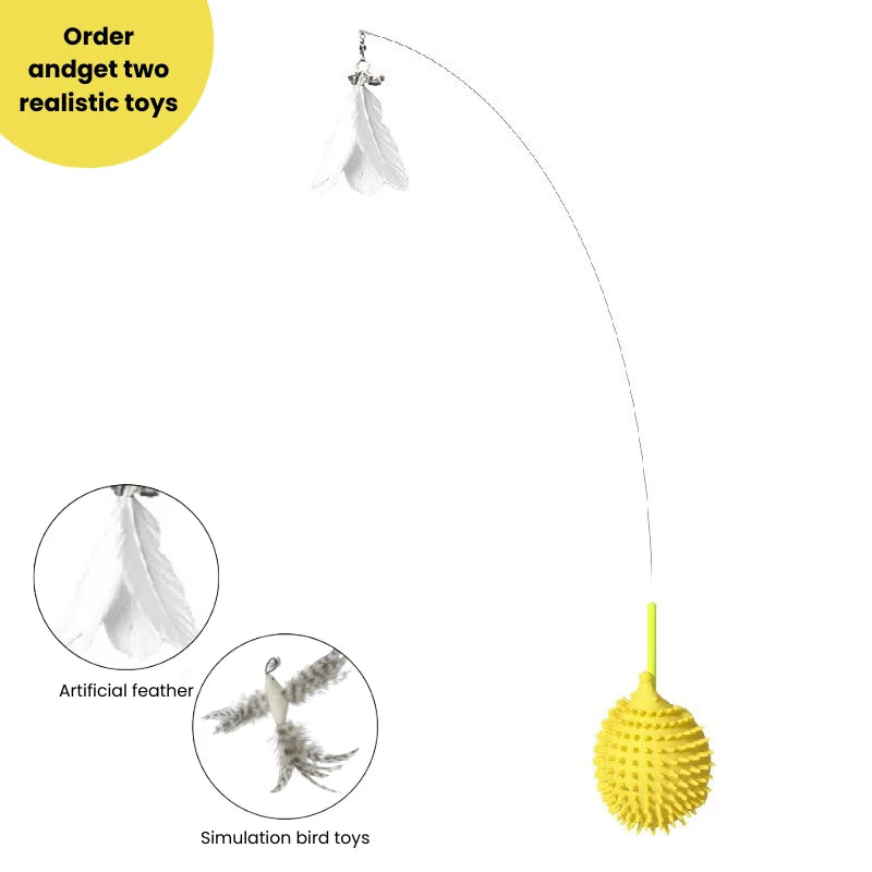 Interactive Bird Simulation Cat Toy With Corner Groomer
