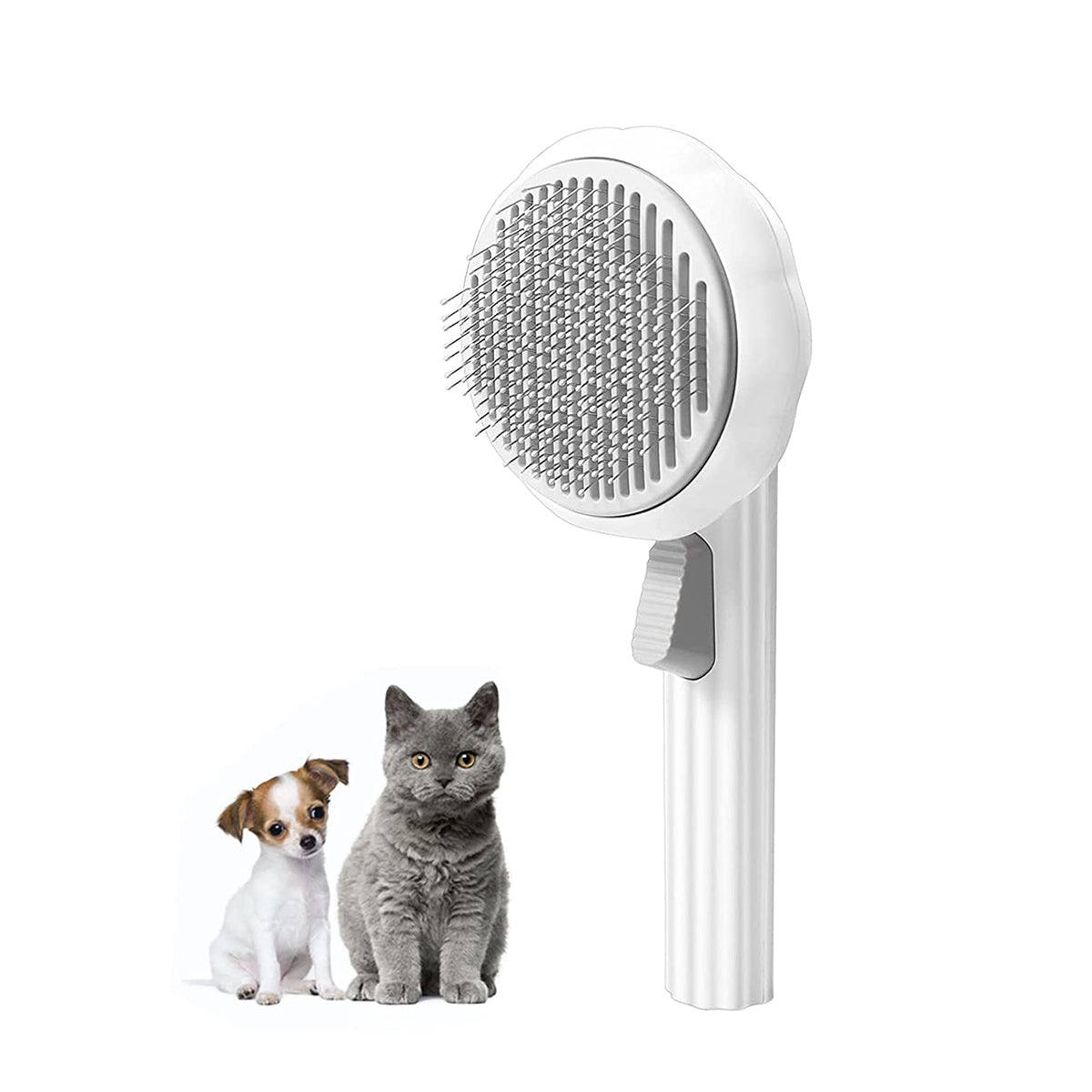 Self-cleaning pet brush