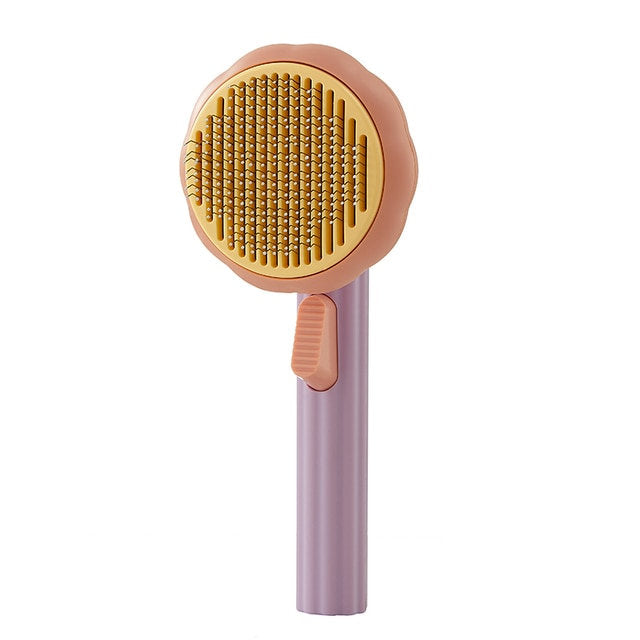 Self-cleaning pet brush